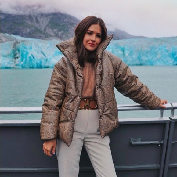 Nanushka Hide Snakeskin Puffer Jacket - Picture 2 of 6